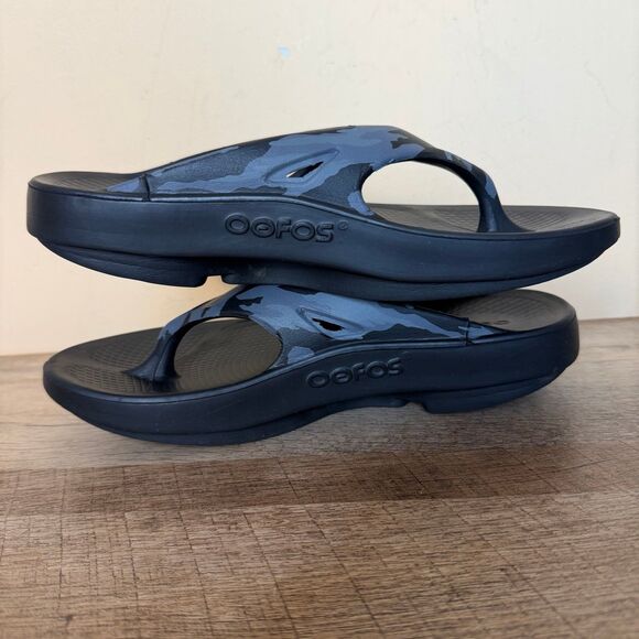 OOFOS Unisex Ooriginal Sport Recovery Sandal Black Camo 8 womens 6 Mens shoes - Picture 7 of 7